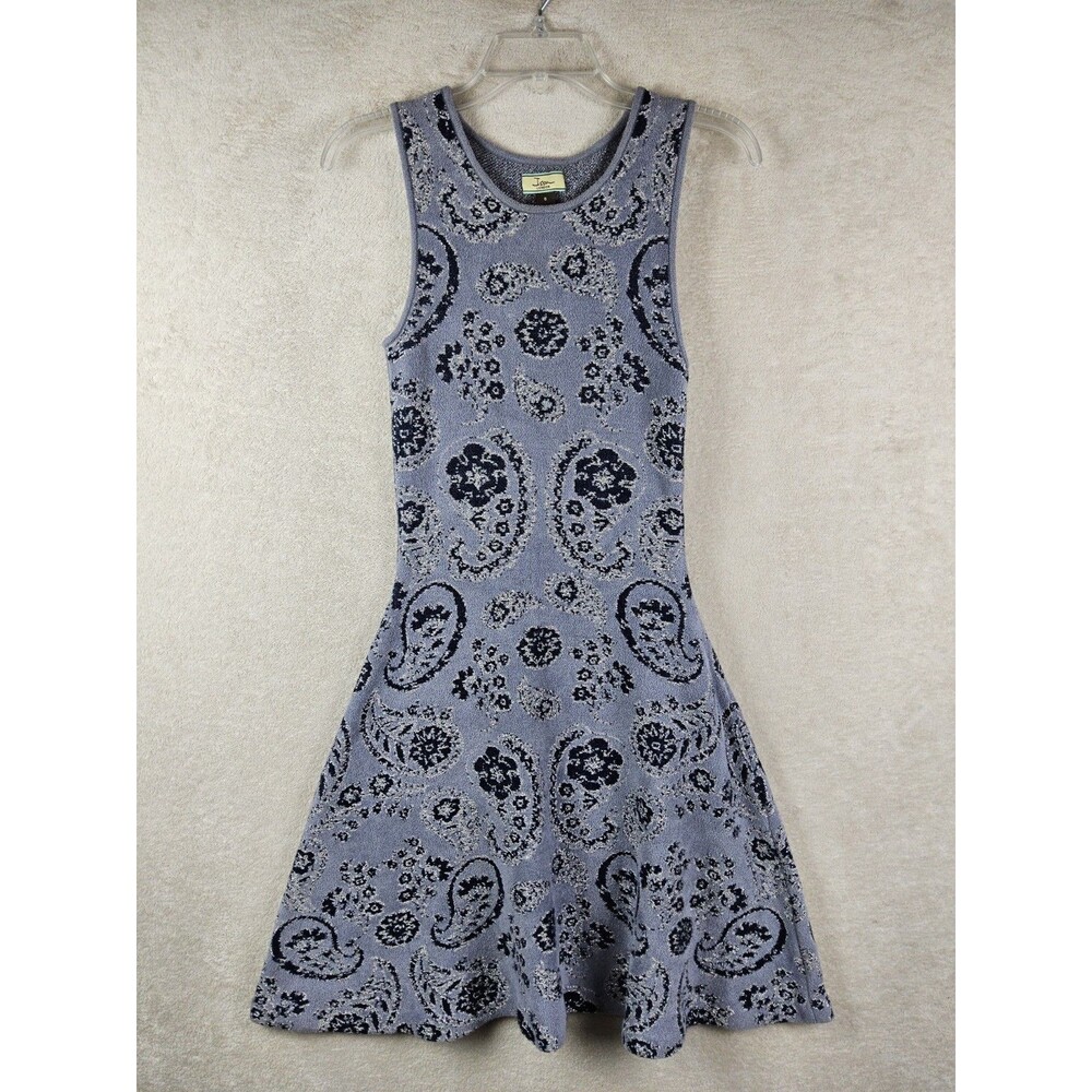 Issa London Women's Sleeveless Paisley Metallic Sweater Dress Size S